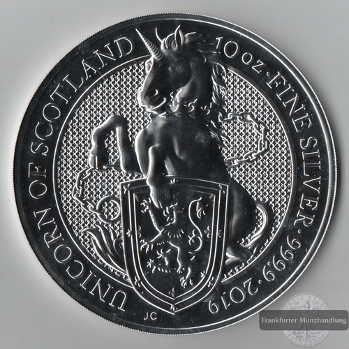  Großbritannien  10 Pounds  2019    Unicorn of Scottland   FM-Frankfurt  Feinsilber: 311,1g   