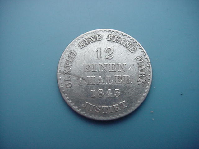 HannoverErnst August 1/12 Taler 1843