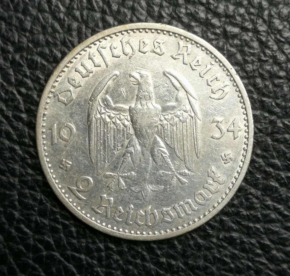  2 Reichsmark Garnisonskirche mit Datum 1934 G Jaeger 355 seltener XXL Bilder   