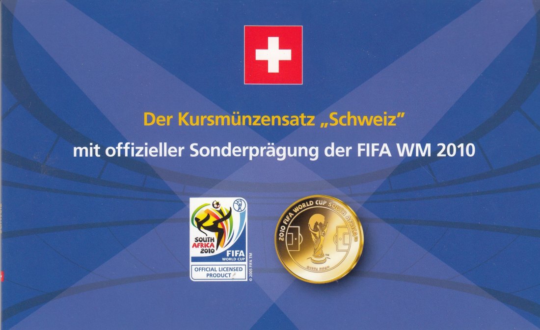 KMS 009 - Schweiz - mit Sonderprägung der FIFA WM 2010 Stempelglanz/