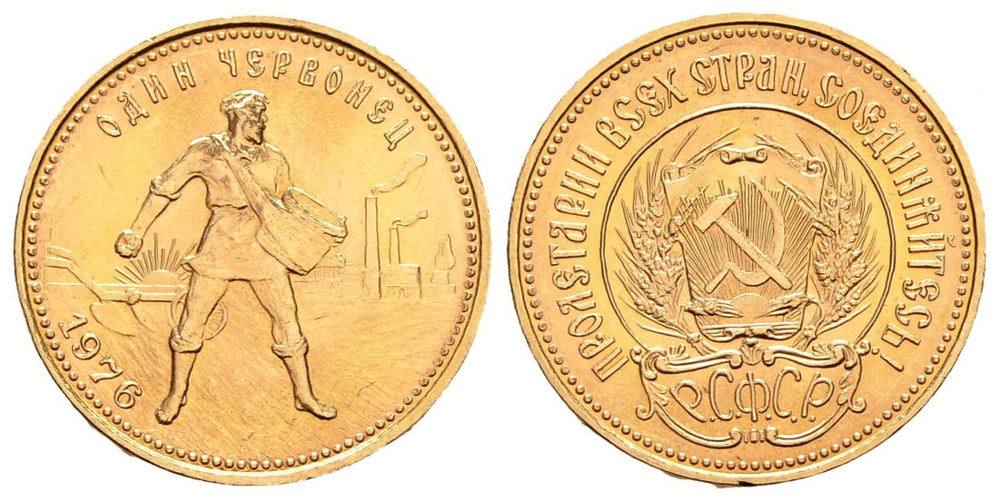 PEUS 2969 Russland 7,74 g Feingold. Tscherwonez 10 Rubel GOLD 1976 Kl. Kratzer, Vorzüglich +