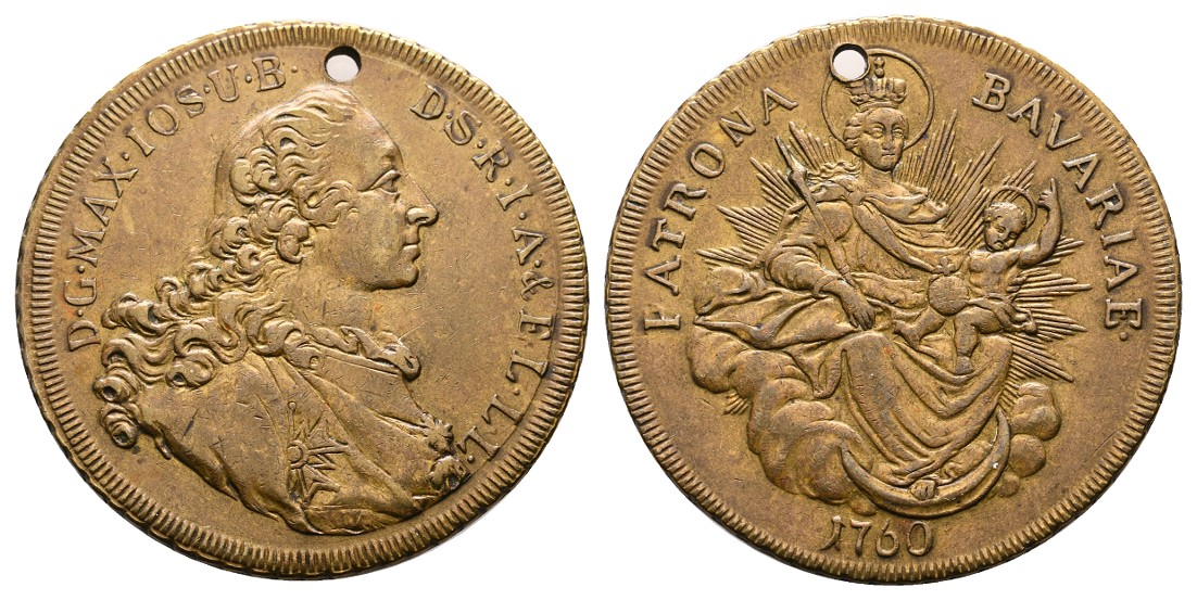  Linnartz Bayern Maximilian I. Messing Madonnentaler 1760 zeitgenössische Fälschung gelocht   