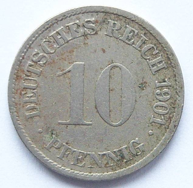  Deutsches Reich 10 Pfennig 1901 G   