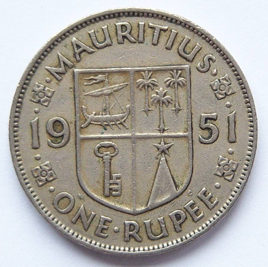 Mauritius 1 Rupie Rupee 1951   