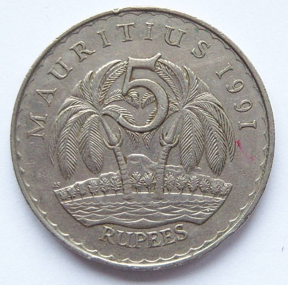  Mauritius 5 Rupien Rupees 1991   