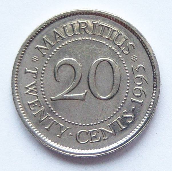  Mauritius 20 Cents 1993   