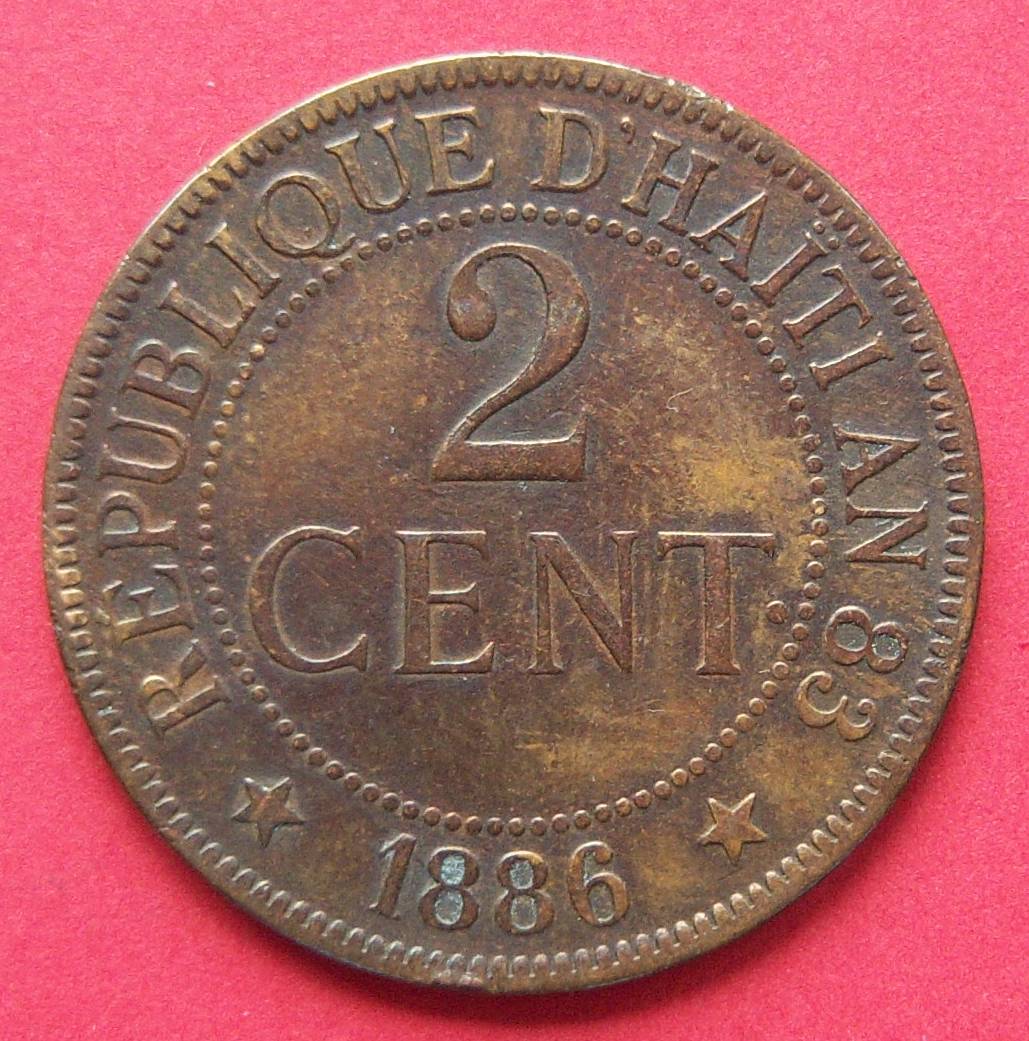  Haiti 2 Centimes 1886   
