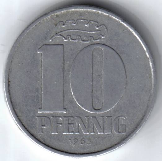  DDR 10 Pfennig 1963 A   