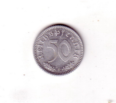  50 Pfennig 1944 *F* in VZGL-STGL.   