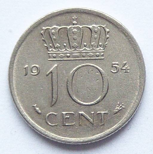  Niederlande 10 Cent 1954   