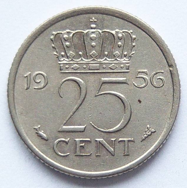  Niederlande 25 Cent 1956   