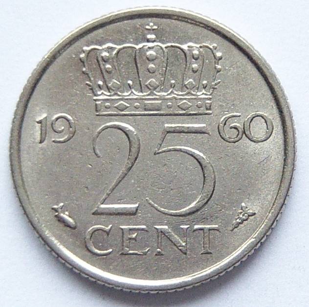  Niederlande 25 Cent 1960   