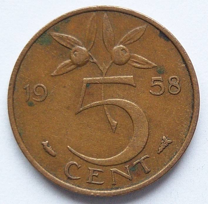  Niederlande 5 Cent 1958   