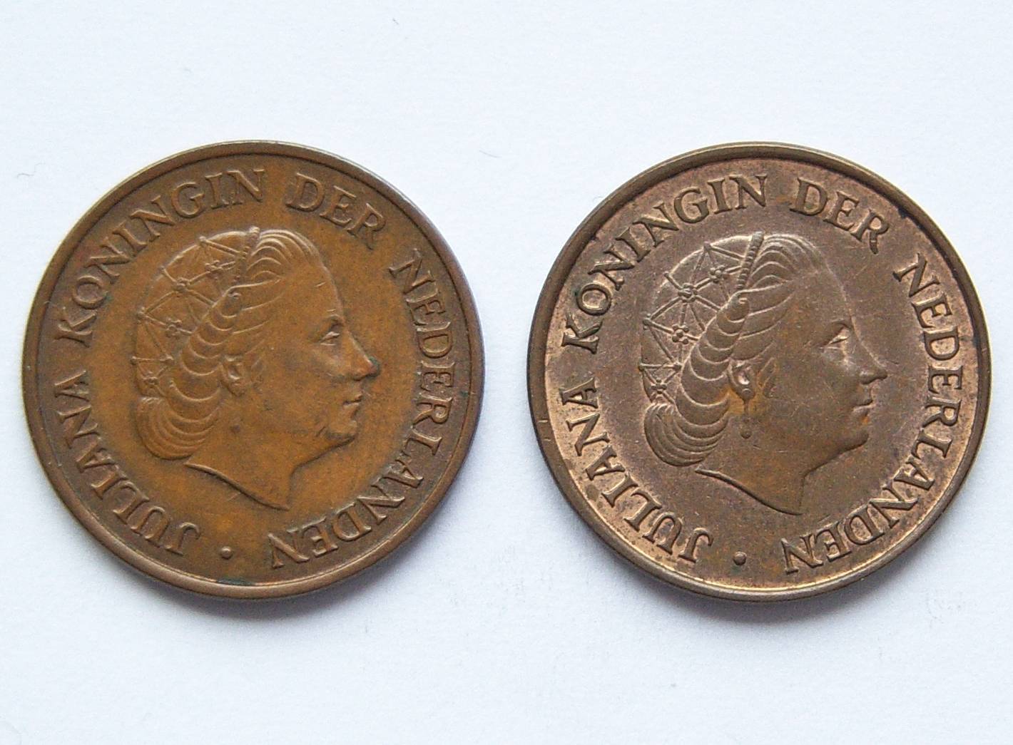  Niederlande 2 x 5 Cent 1969 Münzzeichen Fisch + Hahn   