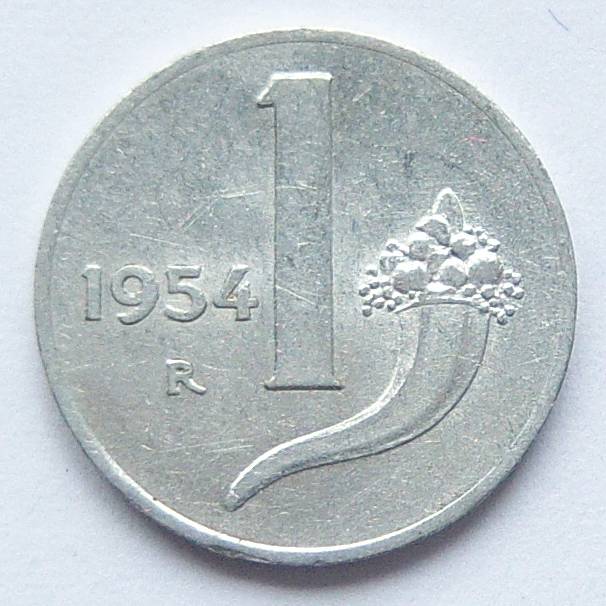  Italien 1 Lira 1954 Alu   