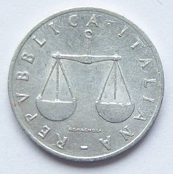  Italien 1 Lira 1954 Alu   