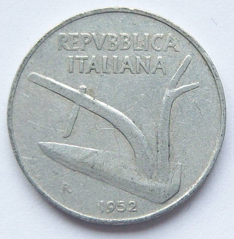  Italien 10 Lire 1952 Alu   