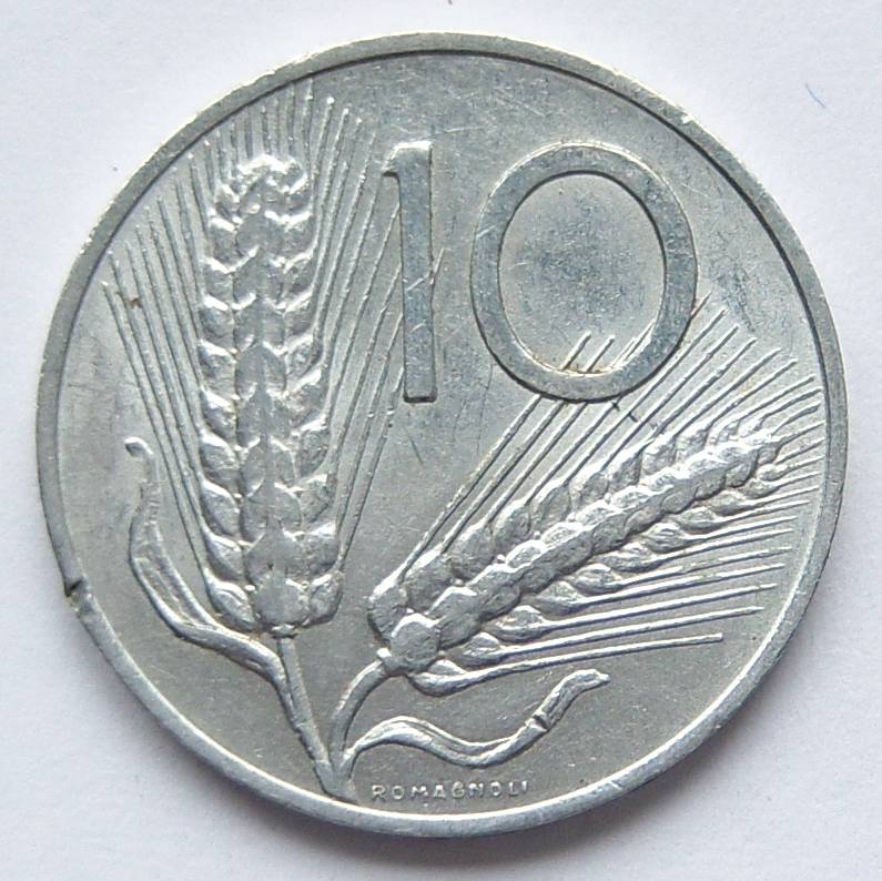  Italien 10 Lire 1966 Alu   