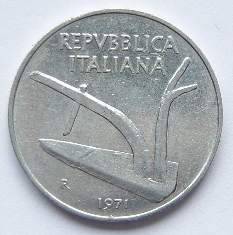  Italien 10 Lire 1971 Alu   