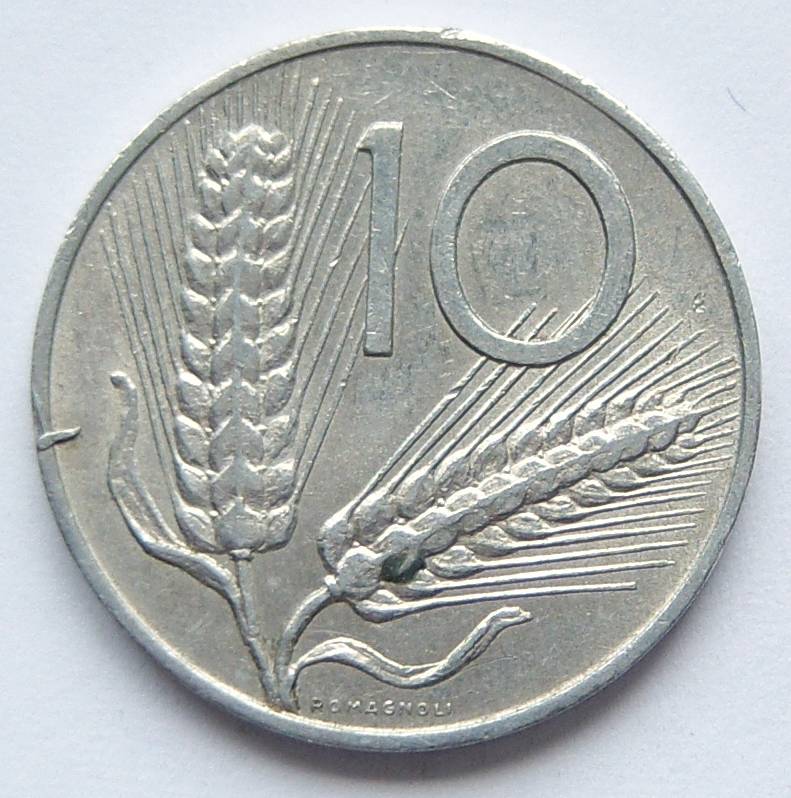  Italien 10 Lire 1973 Alu   