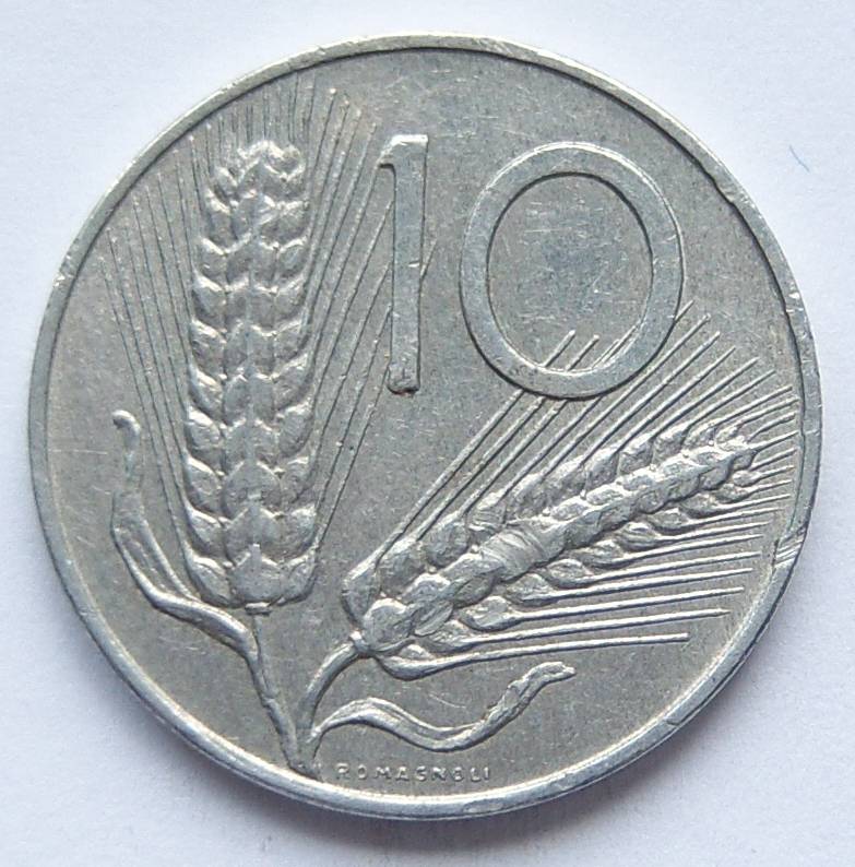  Italien 10 Lire 1974 Alu   