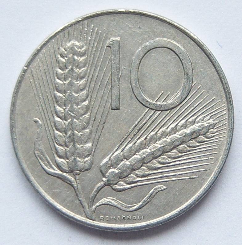  Italien 10 Lire 1975 Alu   