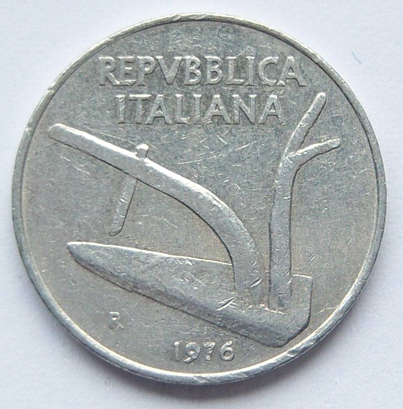  Italien 10 Lire 1976 Alu   