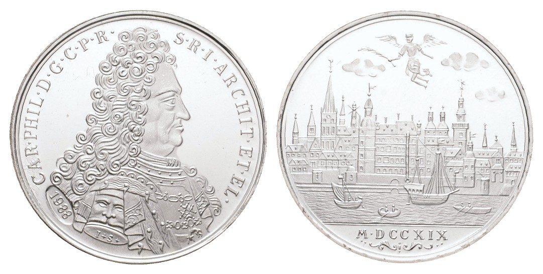  Linnartz Mannheim-Stadt Neuprägung - Medaille 1719,  11,16 Gramm,30 mm, PP   