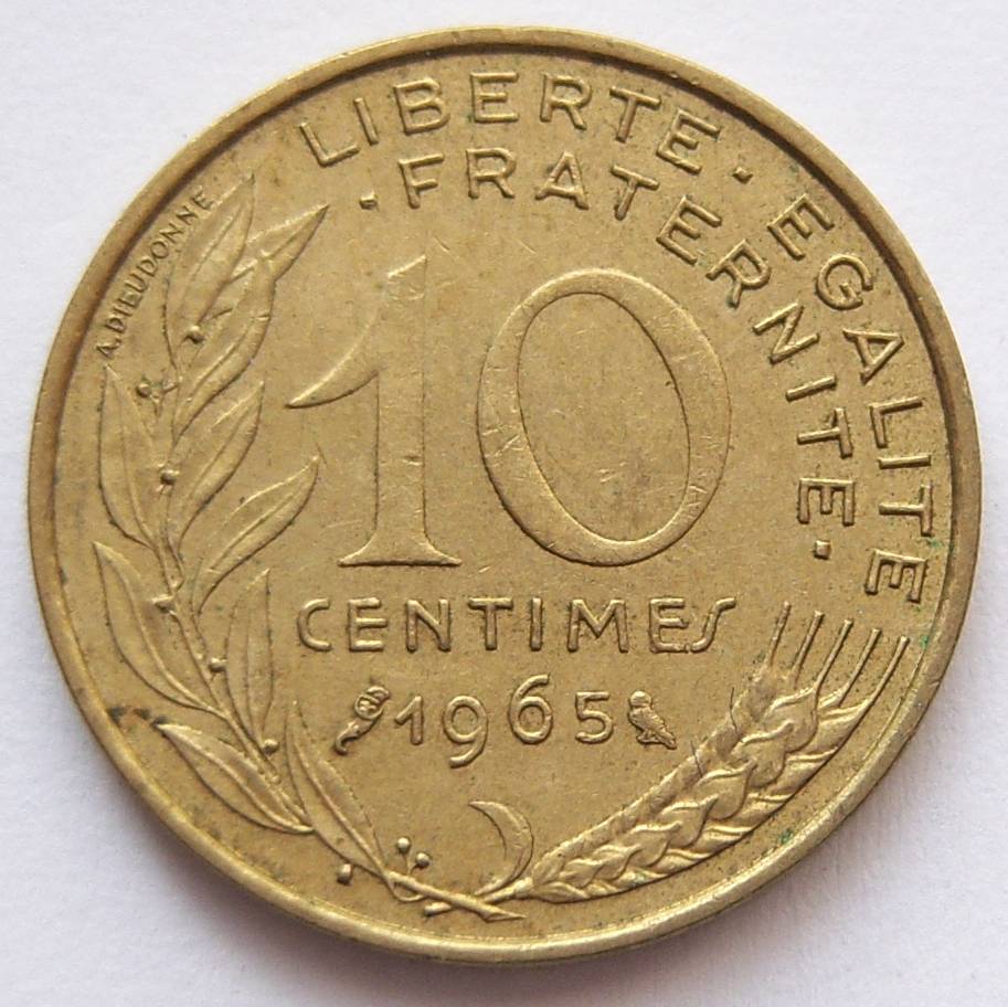  Frankreich 10 Centimes 1965   