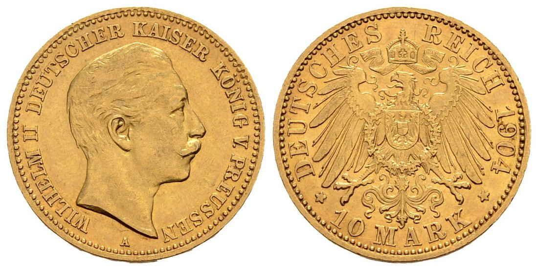 PEUS 2983 Kaiserreich - Preußen 3,58 g Feingold. Wilhelm II. (1888 - 1918) 10 Mark GOLD 1904 A Sehr schön / Vorzüglich