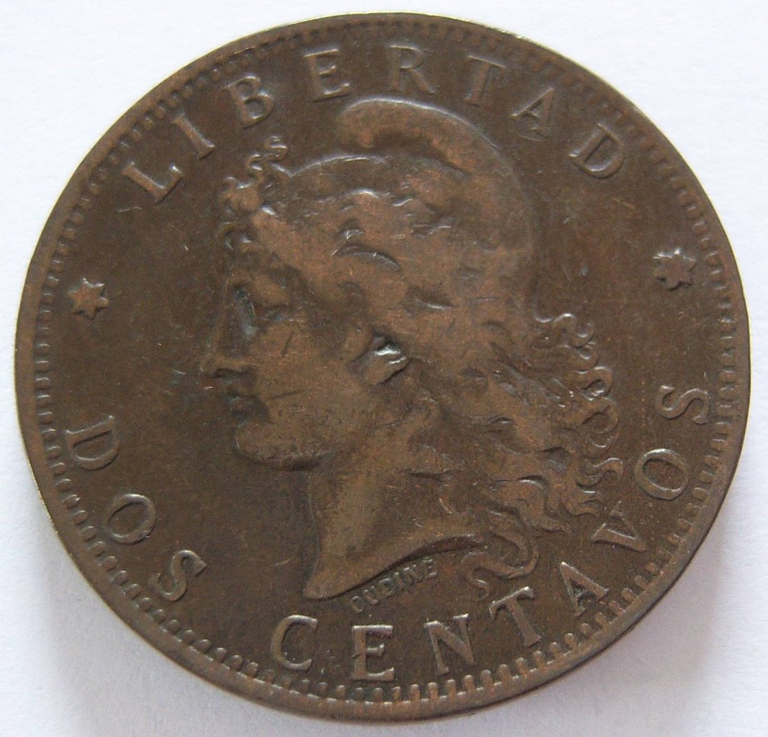  Argentinien Dos 2 Centavos 1884   