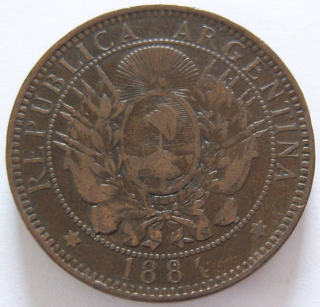  Argentinien Dos 2 Centavos 1884   