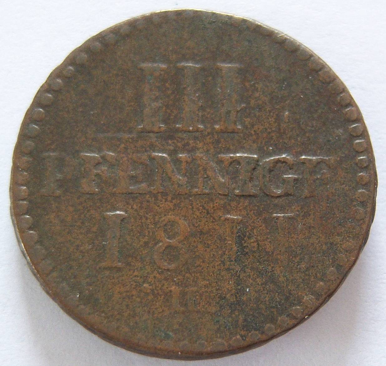  Sachsen 3 Pfennig 1811 H   