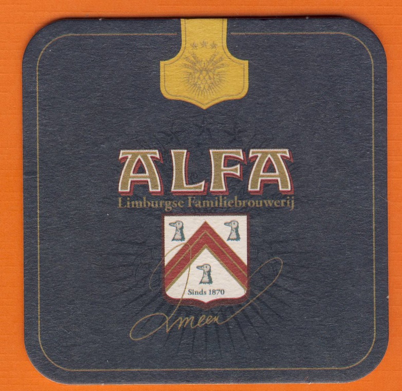 Bierdeckel Alfa Bier aus der Niederlande   