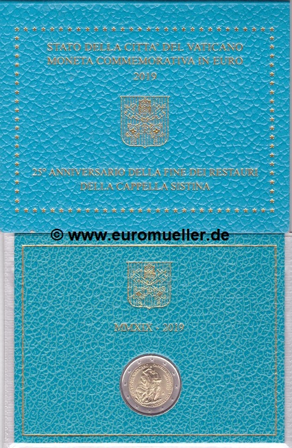 Vatikan ...2 Euro Sondermünze 2019...bu...Sixt. Kapelle   