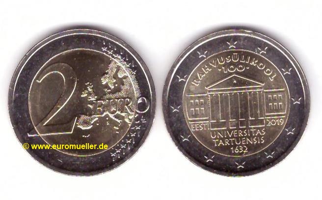 Estland 2 Euro Gedenkmünze 2019...Uni Tartu   