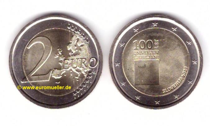 Slowenien 2 Euro Gedenkmünze 2019...Uni Ljubljana   