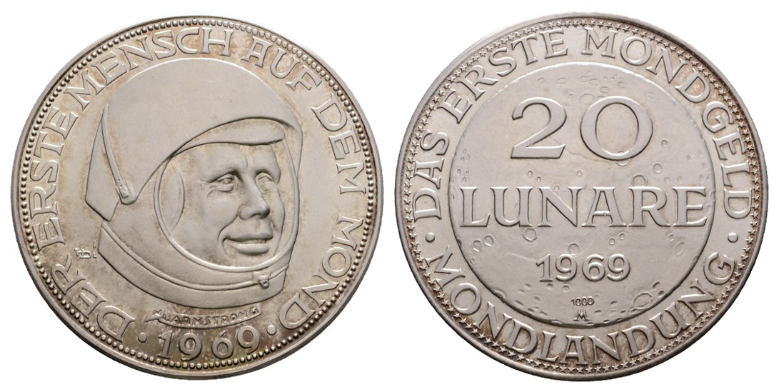  Linnartz RAUMFAHRT - Silbermedaille 1969, 24,14/fein, 40mm, st   