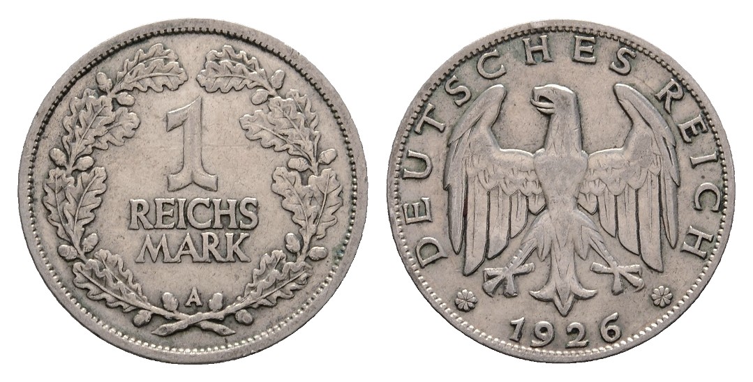  Linnartz Weimarer Republik 1 Reichsmark 1926 A ss   
