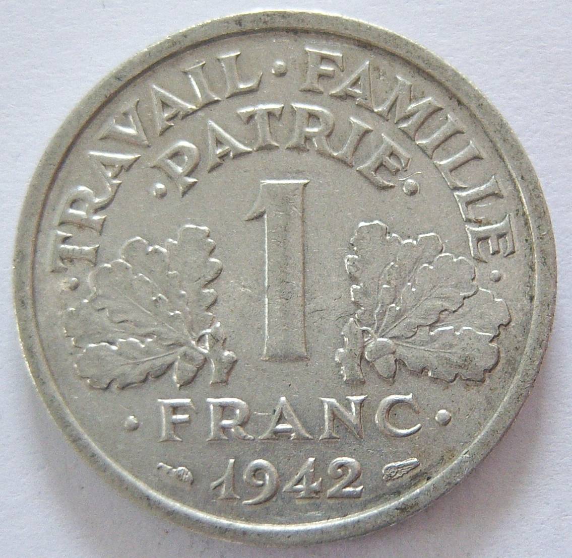  Frankreich 1 Franc 1942   