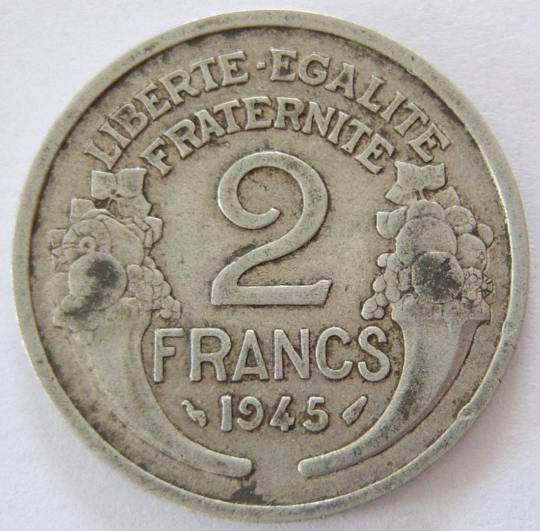  Frankreich 2 Francs 1945   