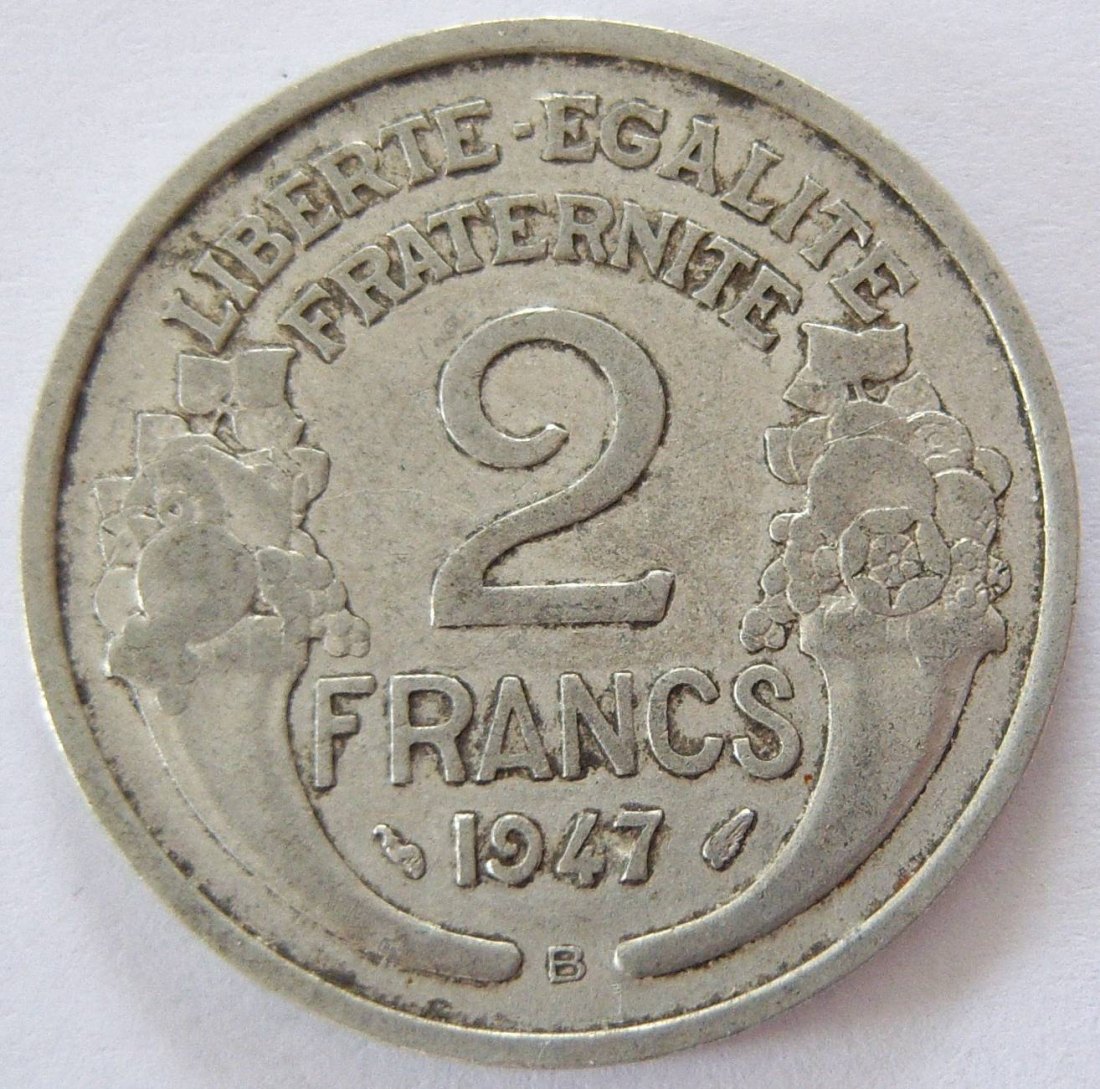  Frankreich 2 Francs 1947 B   