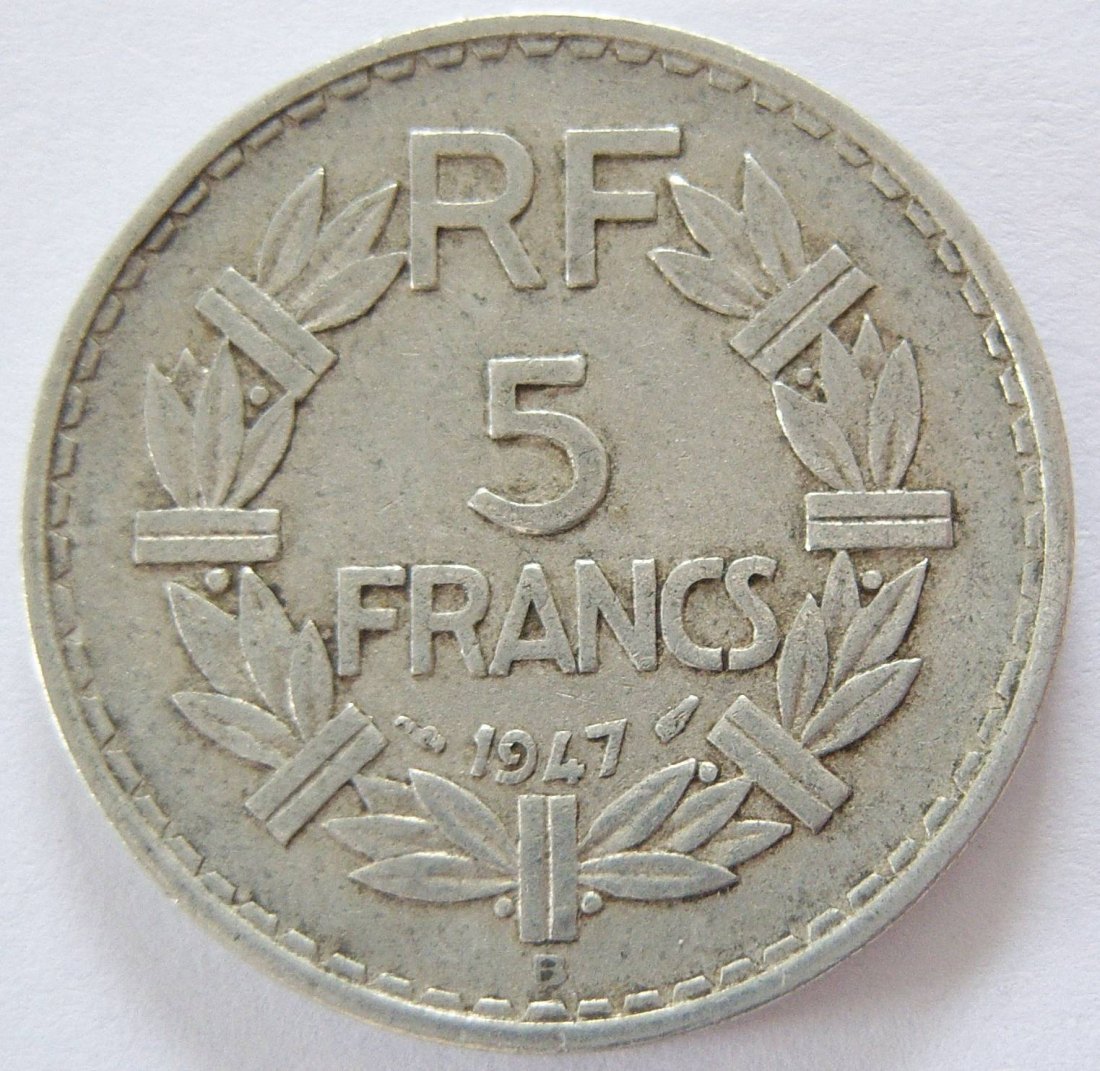  Frankreich 5 Francs 1947 B   