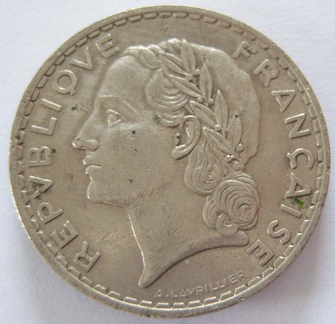  Frankreich 5 Francs 1933 Nickel   