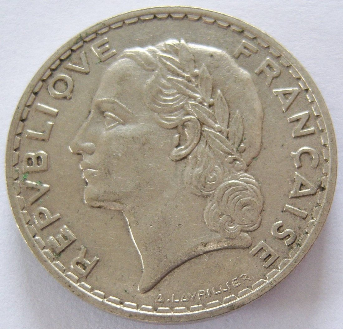  Frankreich 5 Francs 1933 Nickel   
