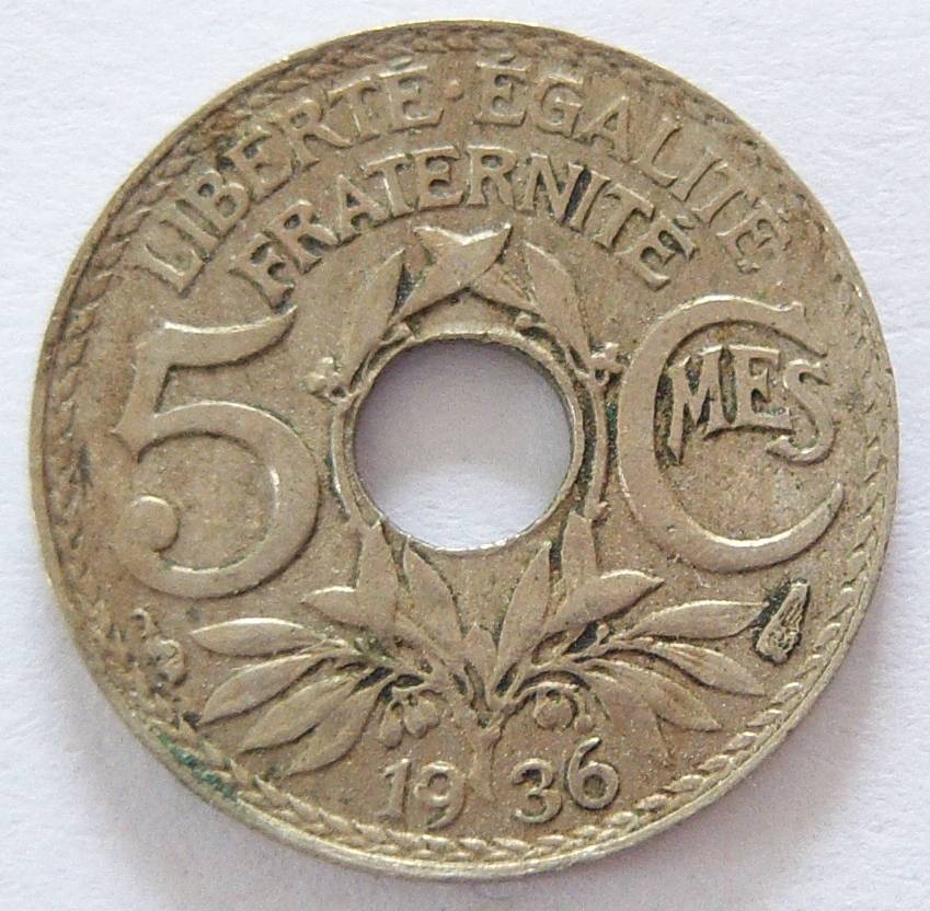  Frankreich 5 Centimes 1936   