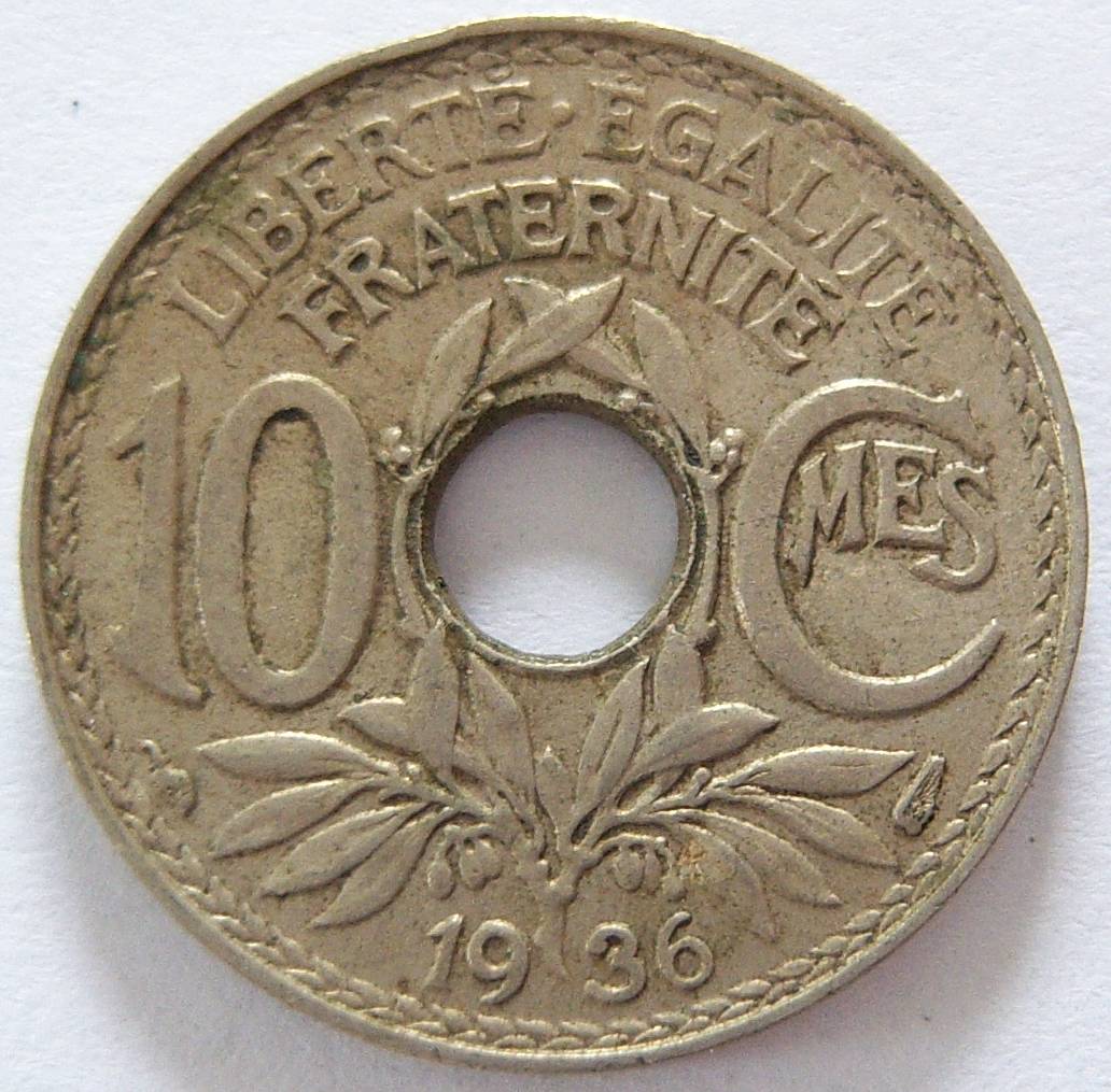  Frankreich 10 Centimes 1936   