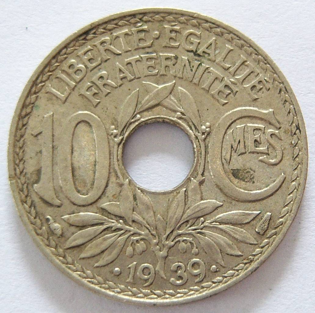  Frankreich 10 Centimes 1939   