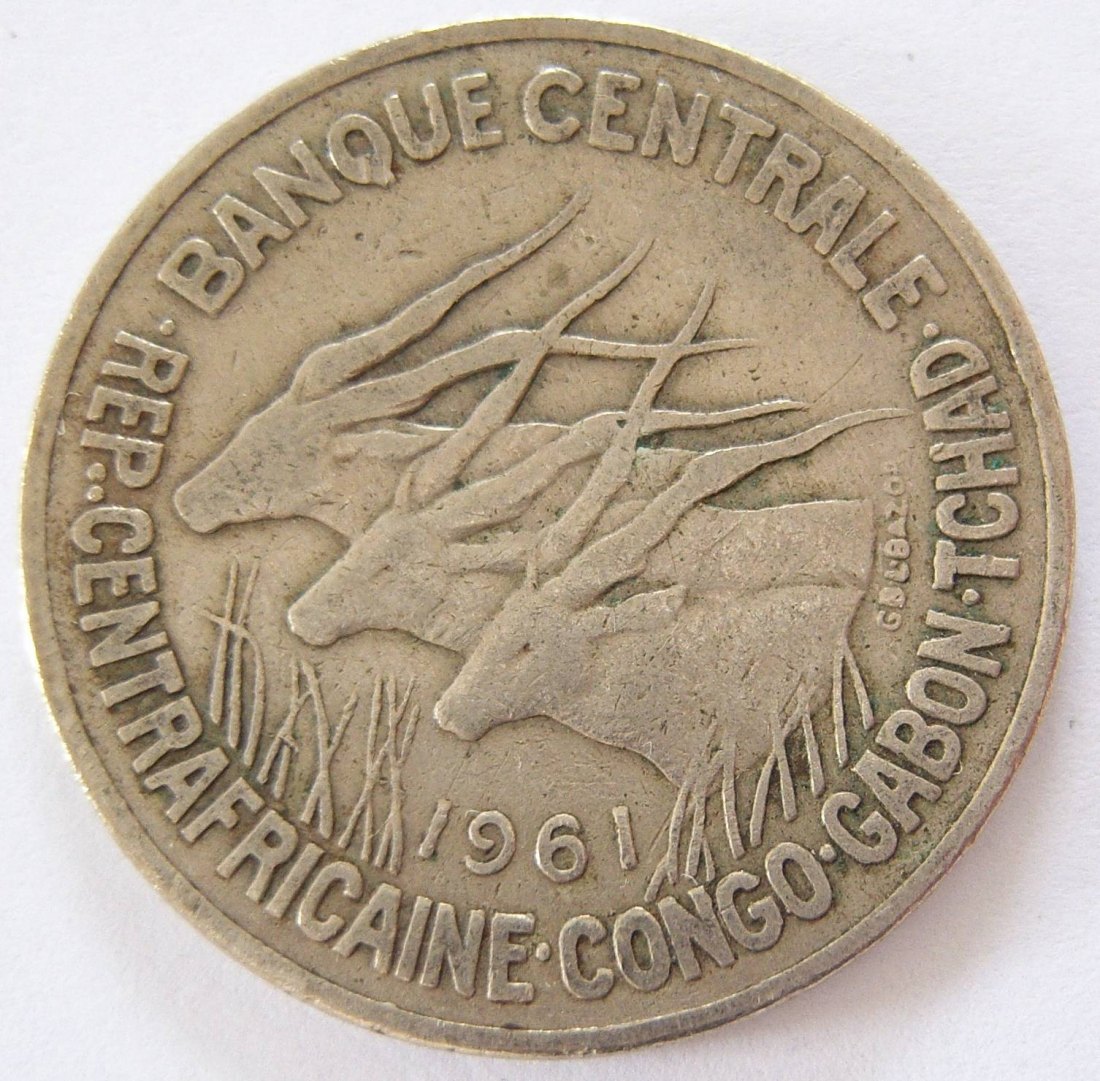  Äquatorialafrika Kongo Gabon Tschad 50 Francs 1961   