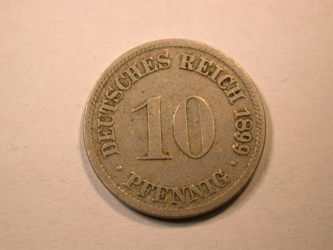 D07 KR 10 Pfennig 1899 D in ss Orginalbilder
